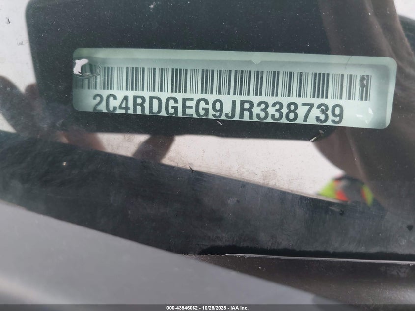 2018 Dodge Grand Caravan Gt VIN: 2C4RDGEG9JR338739 Lot: 43546062