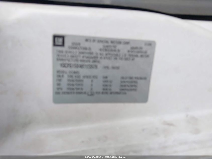 2008 Chevrolet Express Work Van VIN: 1GCFG15X481172670 Lot: 43546233