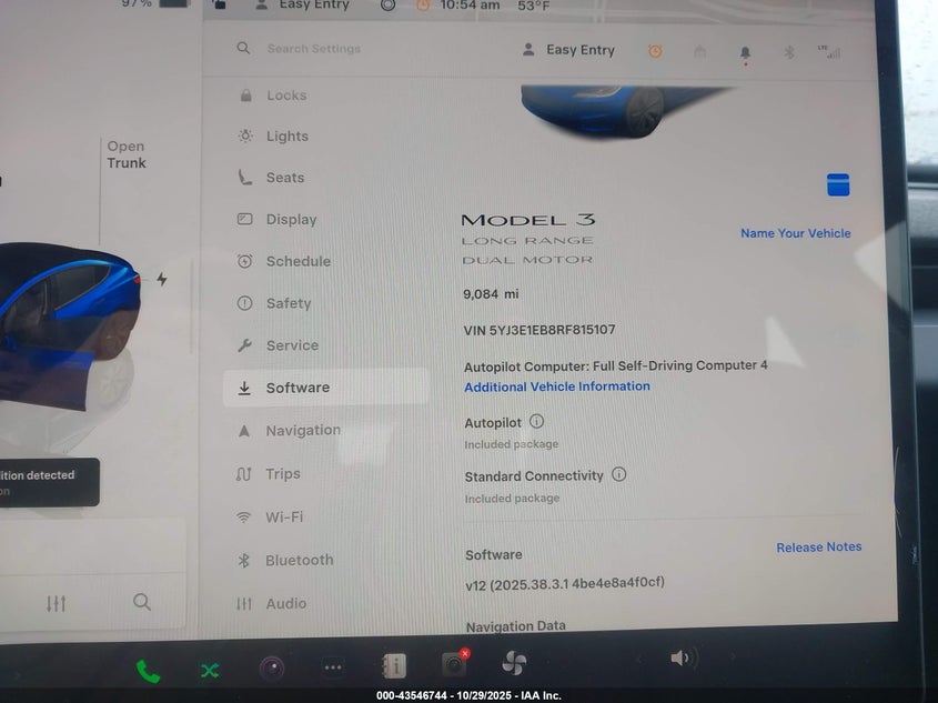 2024 Tesla Model 3 Long Range Dual Motor All-Wheel Drive VIN: 5YJ3E1EB8RF815107 Lot: 43546744