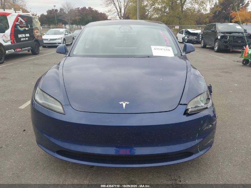 2024 Tesla Model 3 Long Range Dual Motor All-Wheel Drive/Rear-Wheel Drive VIN: 5YJ3E1EA1RF722467 Lot: 43547110