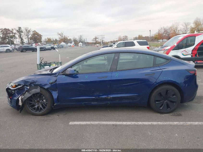 2024 Tesla Model 3 Long Range Dual Motor All-Wheel Drive/Rear-Wheel Drive VIN: 5YJ3E1EA1RF722467 Lot: 43547110