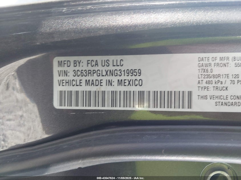 2022 Ram 3500 Tradesman 4X2 8' Box VIN: 3C63RPGLXNG319959 Lot: 43547624