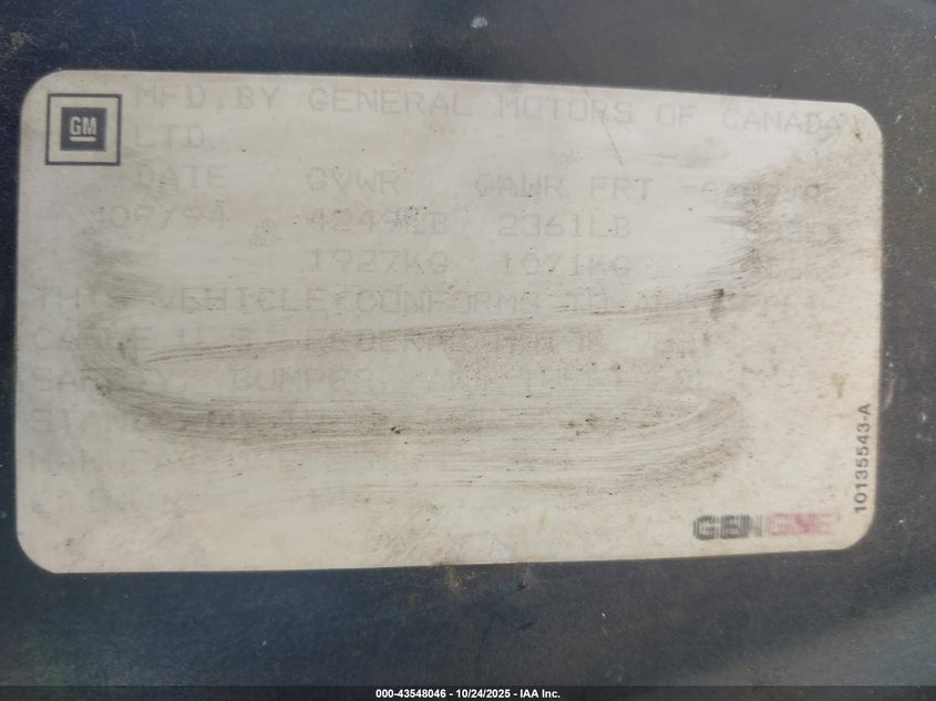 1995 Chevrolet Monte Carlo Ls VIN: 2G1WW12M7S9149408 Lot: 43548046