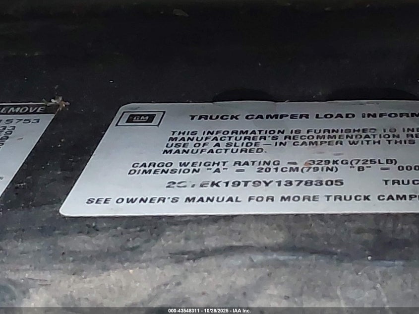 2000 GMC Sierra 1500 Sle VIN: 2GTEK19T9Y1378305 Lot: 43548311