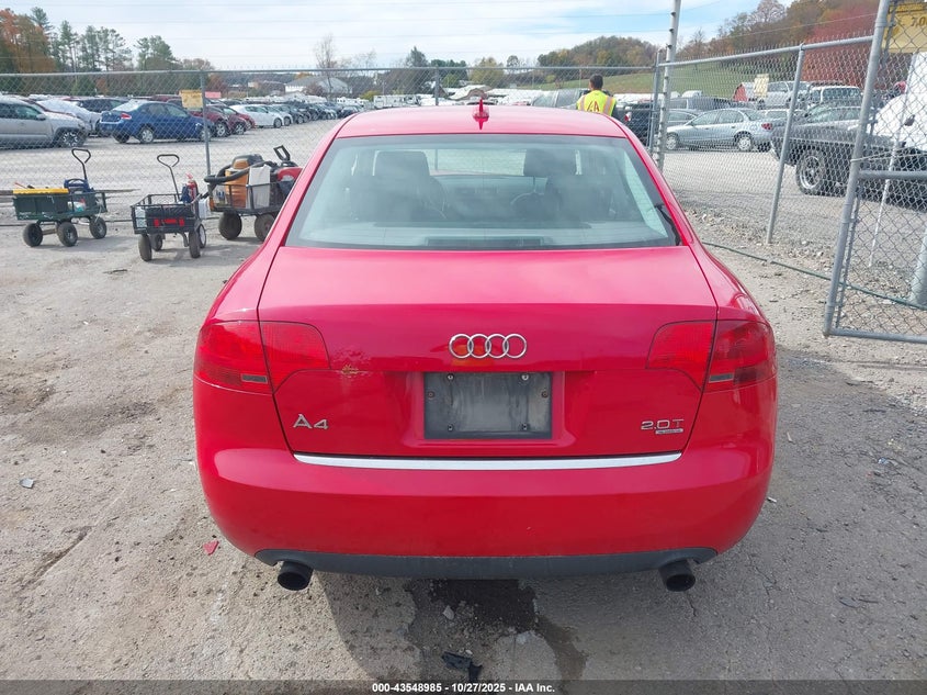 2006 Audi A4 2.0T VIN: WAUDF78E06A156421 Lot: 43548985