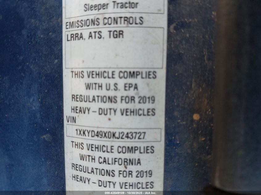 2019 KENWORTH T680 auction photo 8