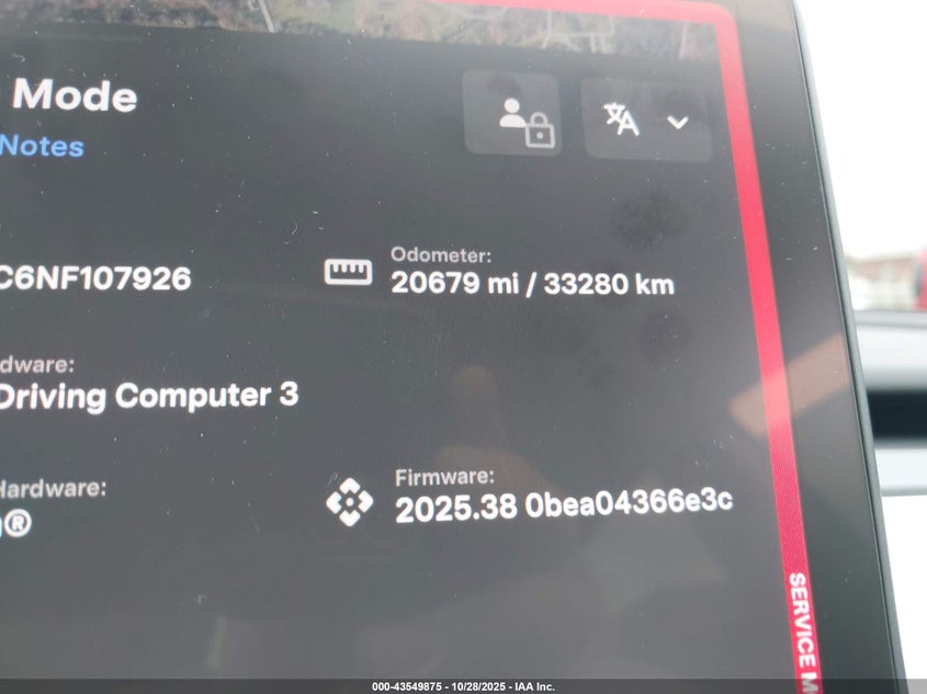 2022 Tesla Model 3 Performance Dual Motor All-Wheel Drive VIN: 5YJ3E1EC6NF107926 Lot: 43549875