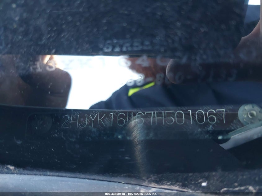 2007 Honda Ridgeline Rts VIN: 2HJYK16467H501067 Lot: 43550118