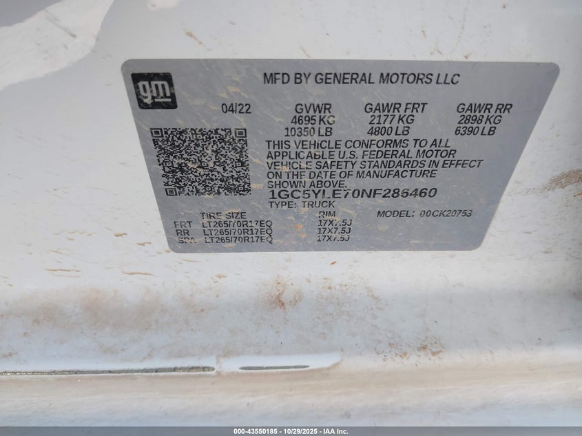 1GC5YLE70NF286460 2022 CHEVROLET SILVERADO photo no. 8