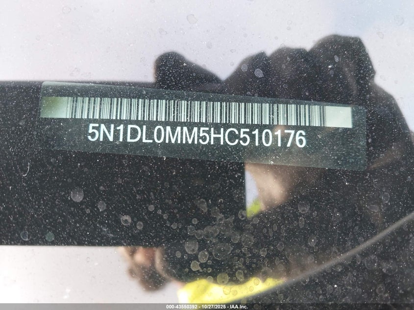 2017 Infiniti Qx60 VIN: 5N1DL0MM5HC510176 Lot: 43550392