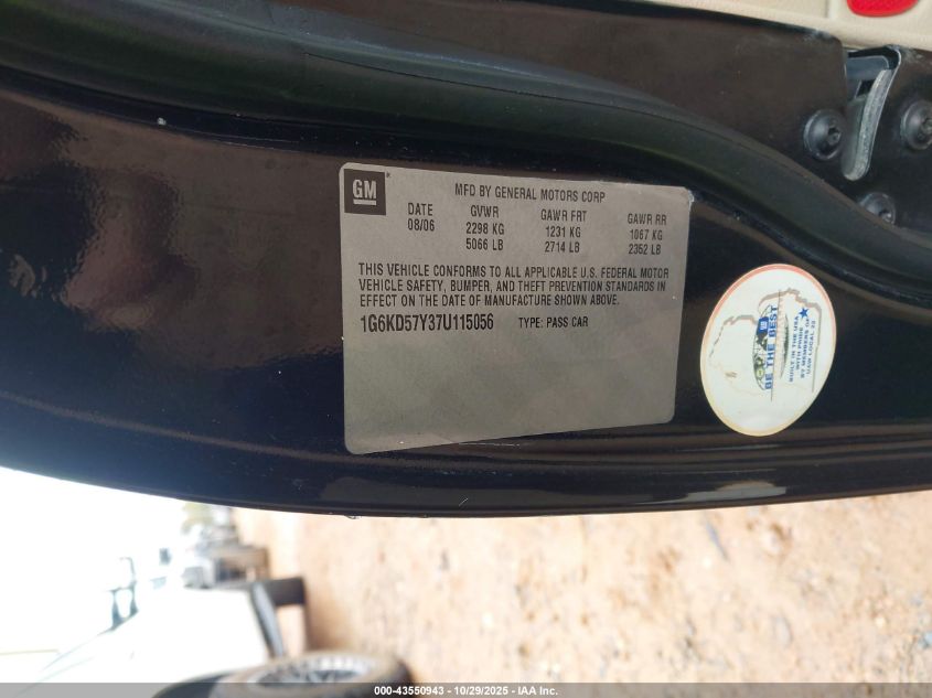 2007 Cadillac Dts Luxury I VIN: 1G6KD57Y37U115056 Lot: 43550943