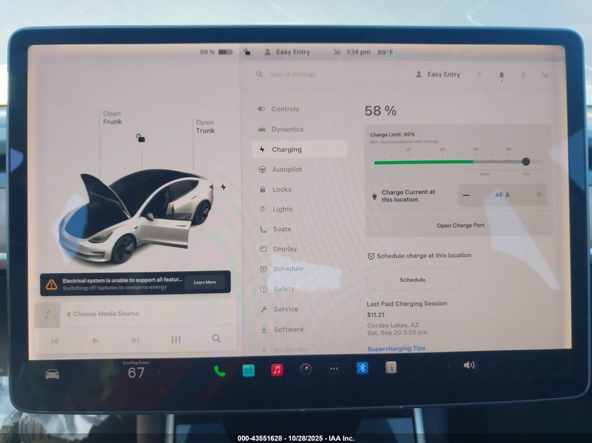 2019 Tesla Model 3 Long Range/Performance VIN: 5YJ3E1EB7KF386323 Lot: 43551628
