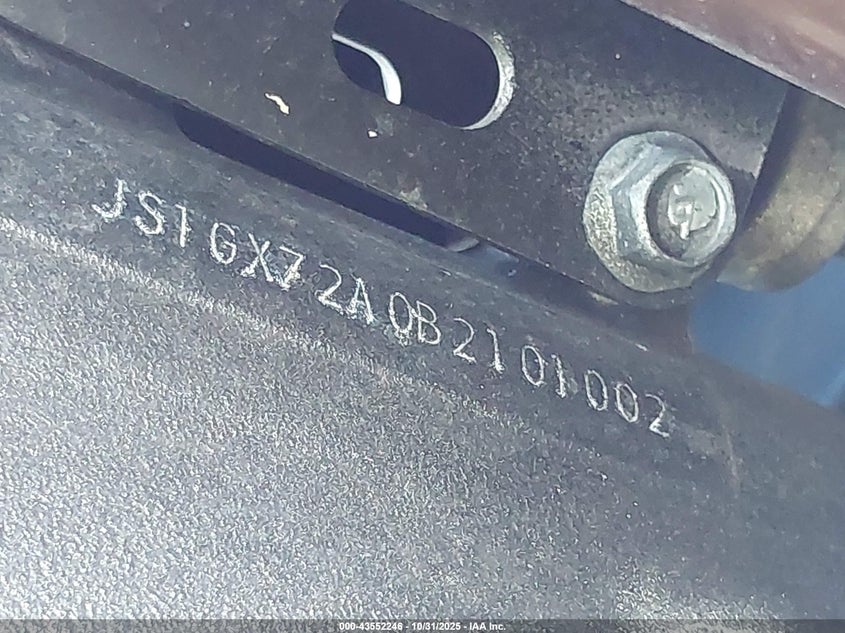 2011 Suzuki Gsx1300 R VIN: JS1GX72A0B2101002 Lot: 43552246