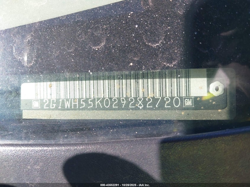 2002 Chevrolet Impala Ls VIN: 2G1WH55K029282720 Lot: 43552291