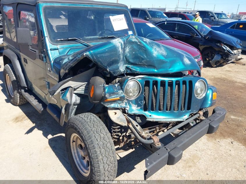 1998 Jeep Wrangler Se VIN: 1J4FY29P7WP786324 Lot: 43552469