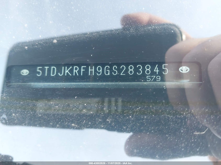 5TDJKRFH9GS283845 2016 TOYOTA HIGHLANDER photo no. 9