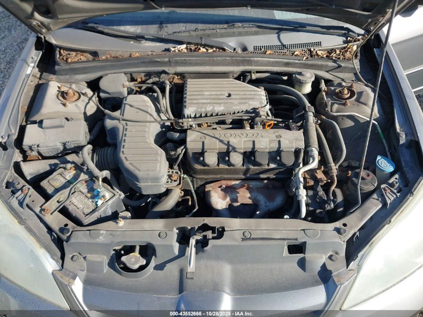 2005 Honda Civic Lx VIN: 2HGES16515H566830 Lot: 43552666