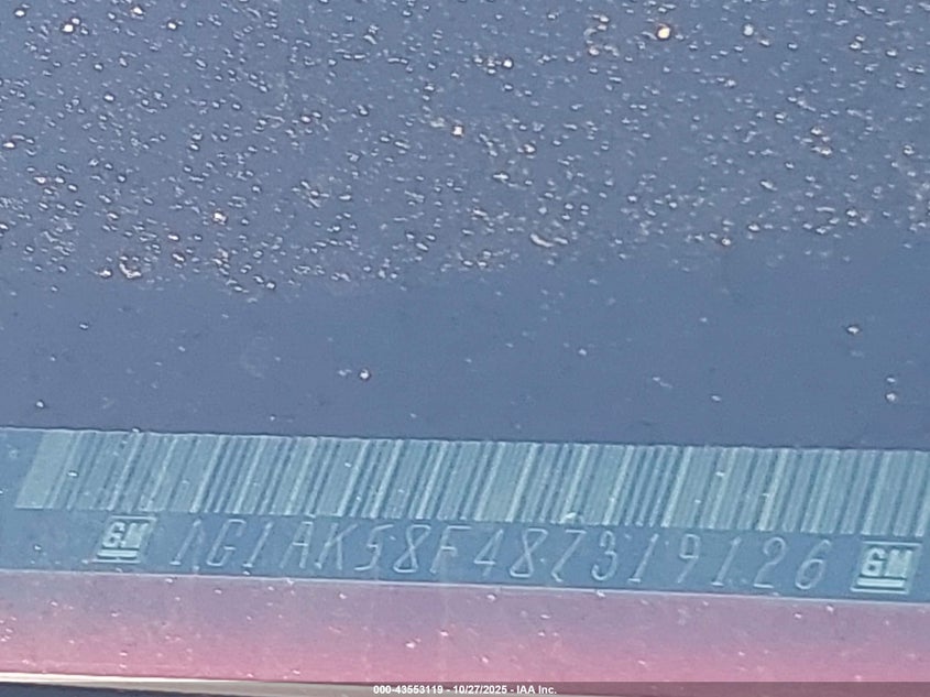 2008 Chevrolet Cobalt Ls VIN: 1G1AK58F487319126 Lot: 43553119