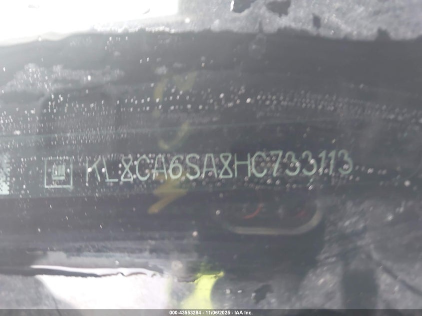 2017 Chevrolet Spark Ls Manual VIN: KL8CA6SA8HC733113 Lot: 43553284