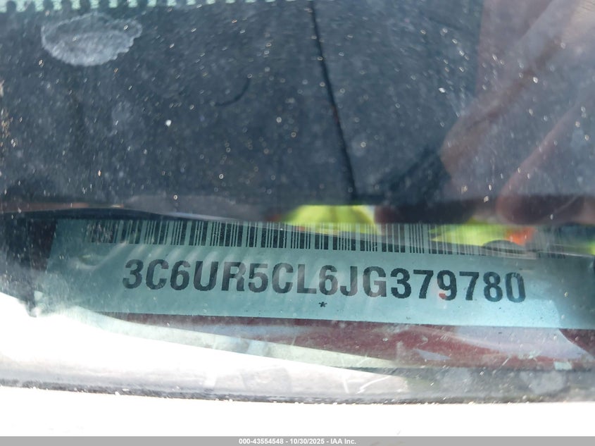 2018 Ram 2500 Tradesman 4X4 6'4 Box VIN: 3C6UR5CL6JG379780 Lot: 43554548