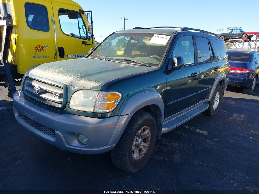 2002 Toyota Sequoia Sr5 V8 VIN: 5TDZT34A82S070865 Lot: 43555065