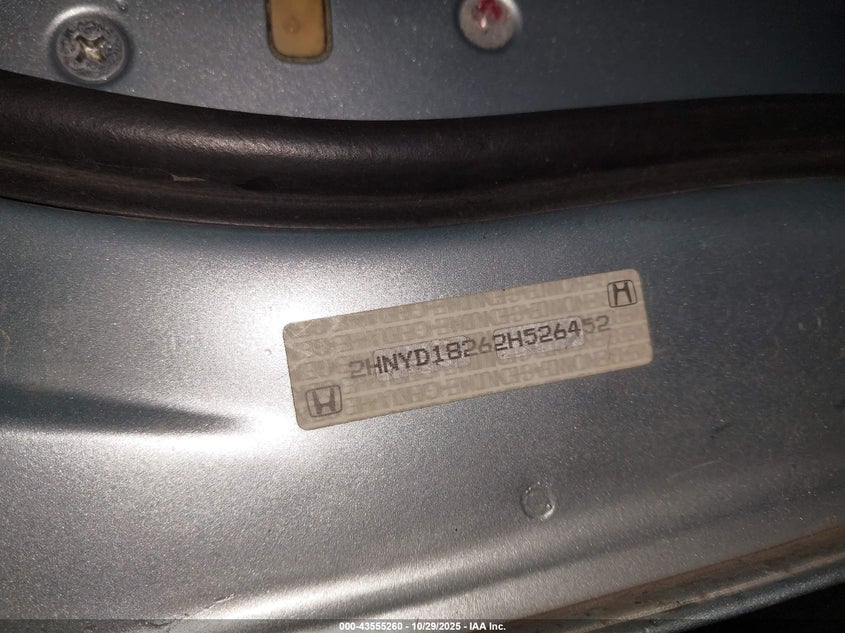 2002 Acura Mdx VIN: 2HNYD18262H526452 Lot: 43555260