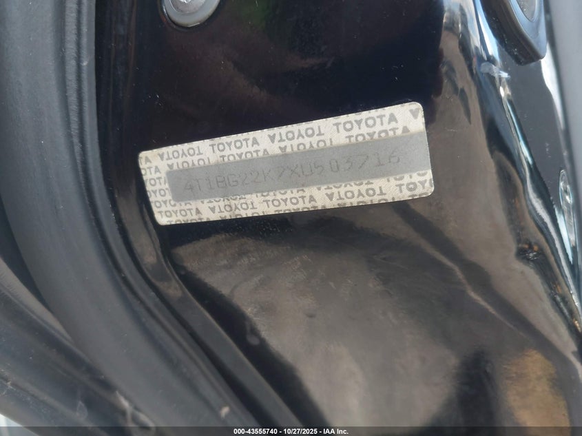 1999 Toyota Camry Le VIN: 4T1BG22K7XU503716 Lot: 43555740