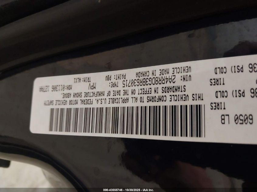 2011 Chrysler Town & Country Touring-L VIN: 2A4RR8DG3BR630715 Lot: 43555746