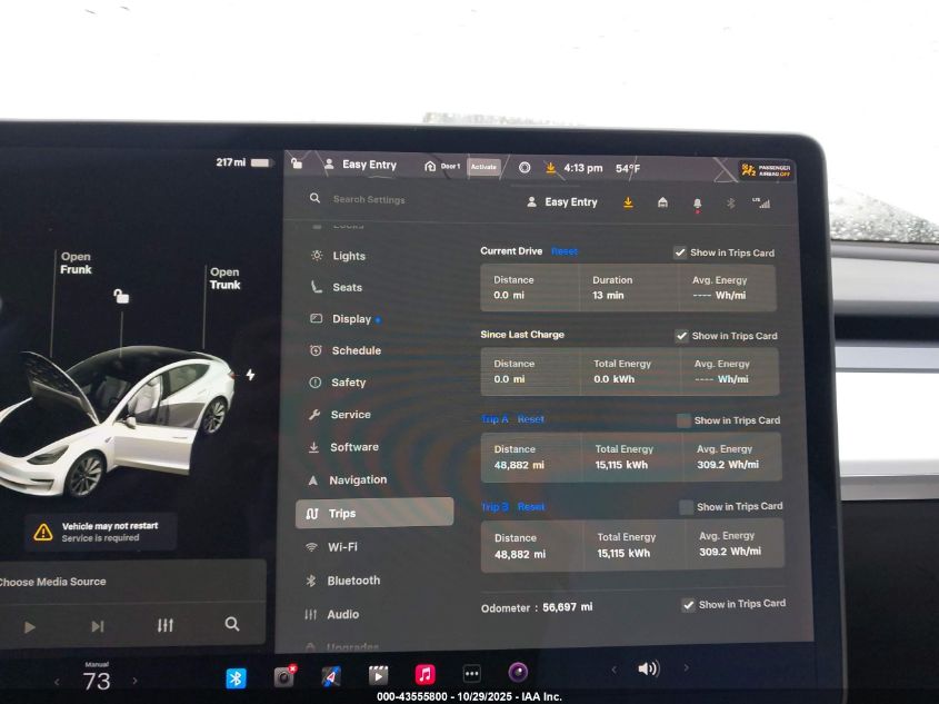 2020 Tesla Model 3 Long Range VIN: 5YJ3E1EB5LF791596 Lot: 43555800