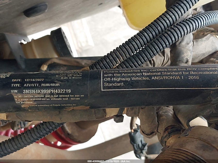 2023 Polaris Rzr Xp 4 1000 Premium VIN: 3NSN4K999PH432219 Lot: 43556407