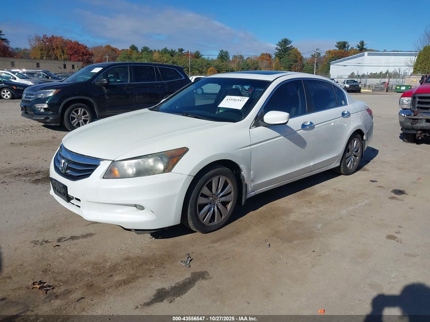 2012 Honda Accord 3.5 Ex-L white sedan gasoline 1HGCP3F88CA039989 photo #3