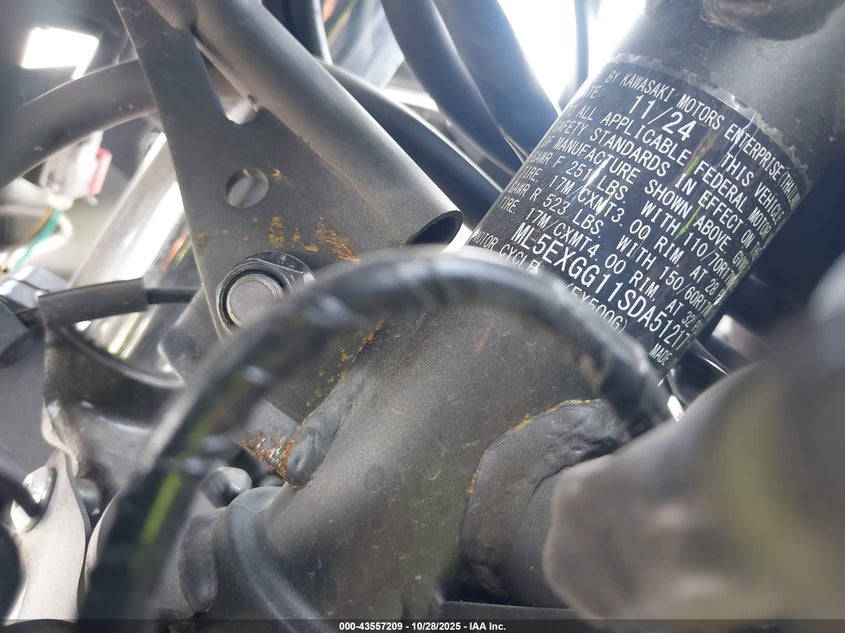 2025 Kawasaki Ex500 VIN: ML5EXGG11SDA51217 Lot: 43557209