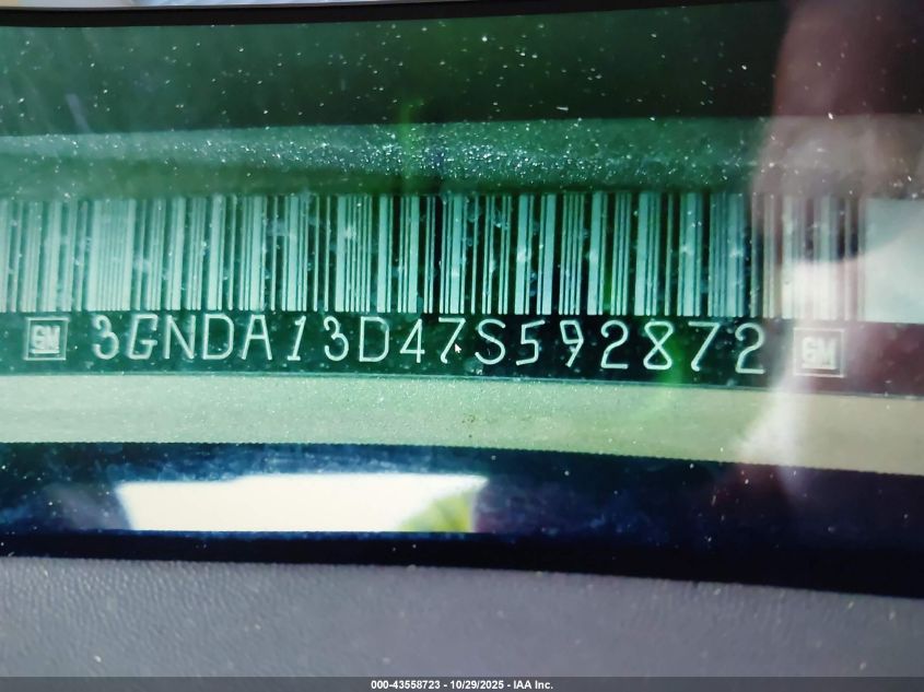 2007 Chevrolet Hhr Ls VIN: 3GNDA13D47S592872 Lot: 43558723