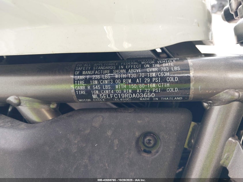 2024 Kawasaki El450 C VIN: ML5ELFC19RDA03650 Lot: 43558765