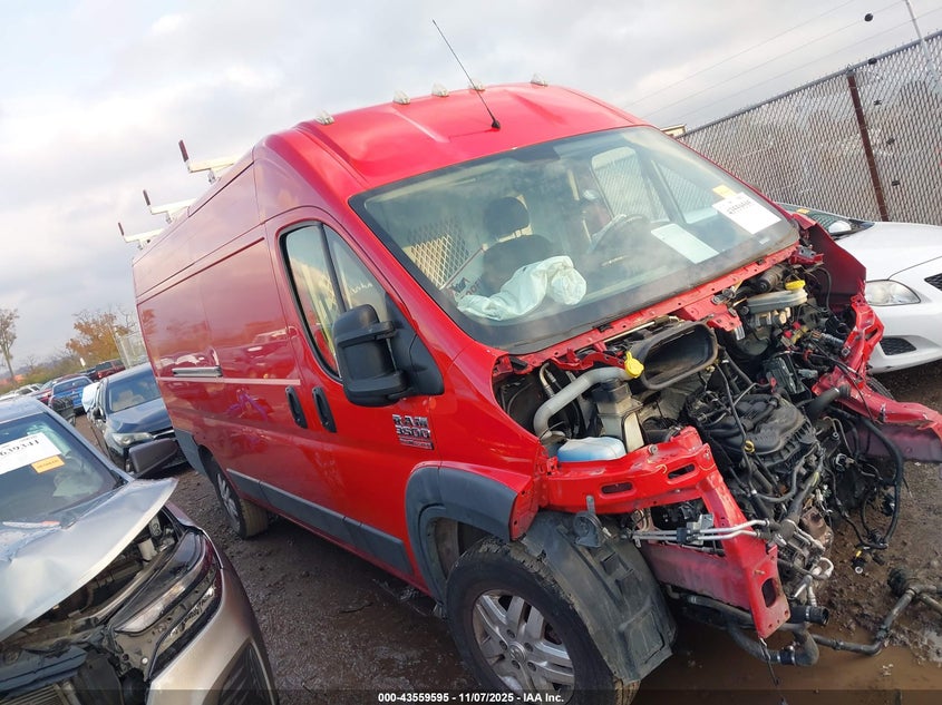 2017 Ram Promaster 3500 Cargo Van High Roof 159 Wb Ext VIN: 3C6URVJGXHE507126 Lot: 43559595