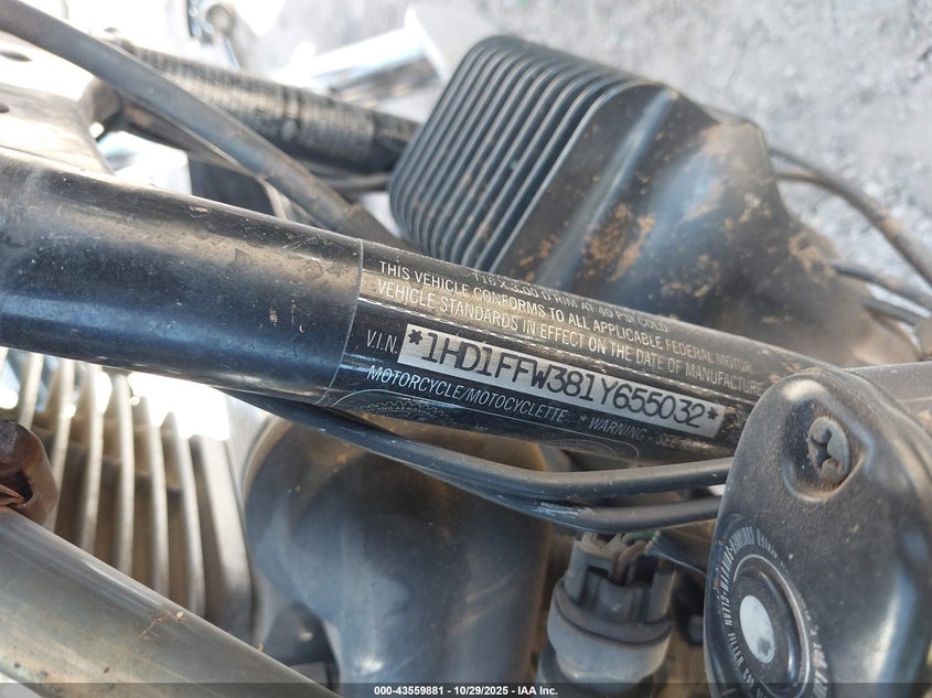 2001 Harley-Davidson Flhtci VIN: 1HD1FFW381Y655032 Lot: 43559881