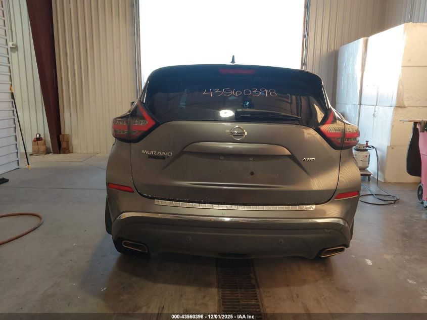 2022 Nissan Murano S Intelligent Awd VIN: 5N1AZ2AS9NC109662 Lot: 43560398