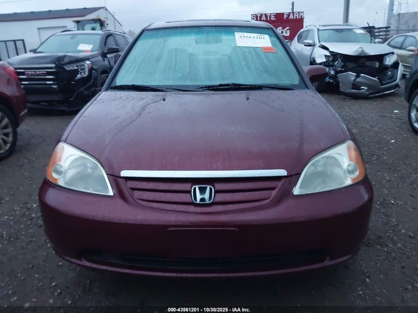 2002 Honda Civic Ex VIN: 1HGES26722L063846 Lot: 43561201