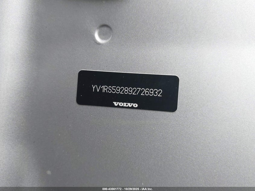 2009 Volvo S60 2.5T/2.5T Special Edition VIN: YV1RS592892726932 Lot: 43561772