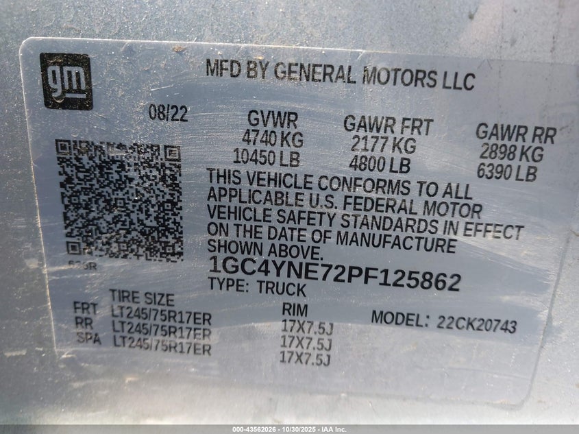 1GC4YNE72PF125862 2023 CHEVROLET SILVERADO photo no. 8