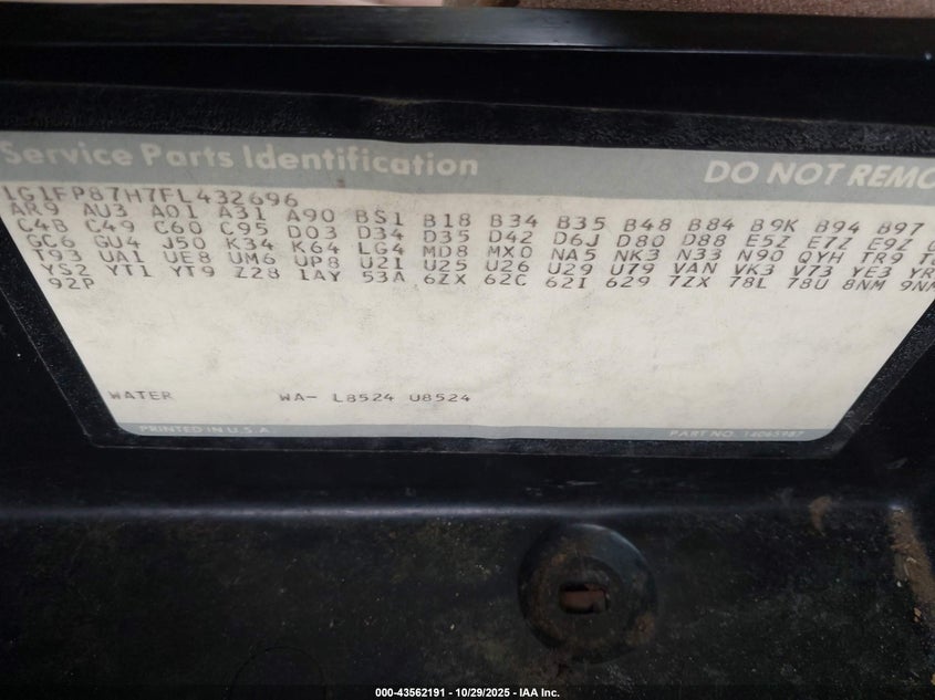 1985 Chevrolet Camaro VIN: 1G1FP87H7FL432696 Lot: 43562191