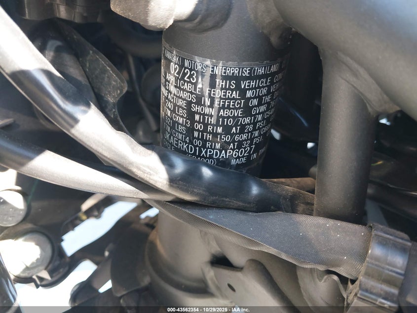 2023 Kawasaki Er400 D VIN: JKAERKD1XPDAP6027 Lot: 43562354