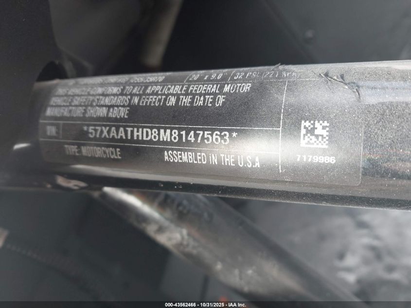 2021 Polaris Slingshot S With Technology Package VIN: 57XAATHD8M8147563 Lot: 43562466