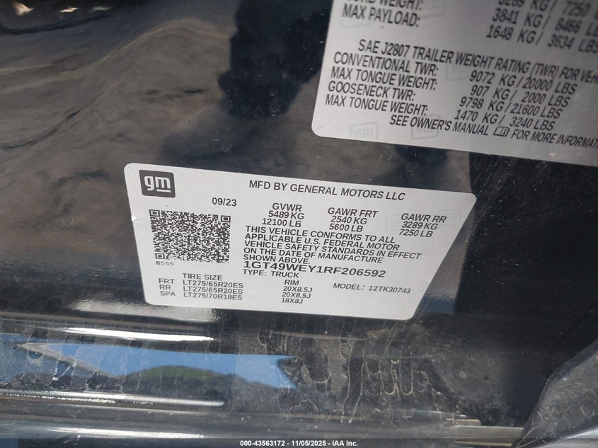 2024 GMC Sierra 3500Hd 4Wd Standard Bed Denali VIN: 1GT49WEY1RF206592 Lot: 43563172