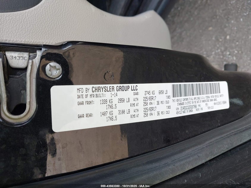 2014 Dodge Grand Caravan Sxt 30Th Anniversary VIN: 2C4RDGCG2ER267988 Lot: 43563380