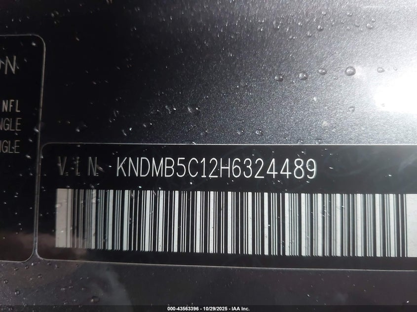 2017 Kia Sedona Lx VIN: KNDMB5C12H6324489 Lot: 43563396