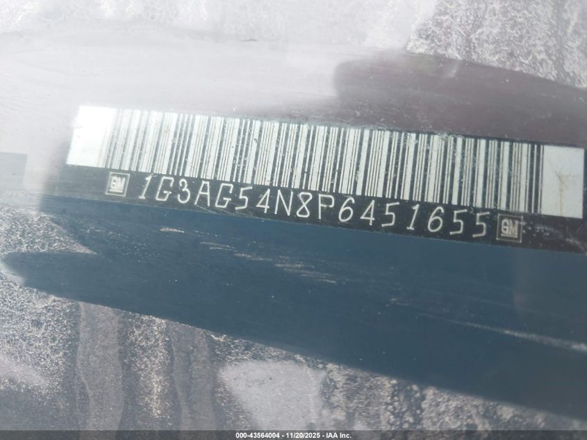 1993 Oldsmobile Cutlass Ciera S VIN: 1G3AG54N8P6451655 Lot: 43564004