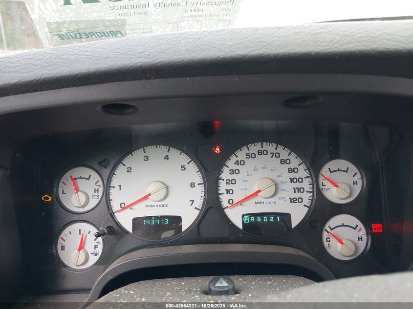 2005 Dodge Ram 1500 Slt/Laramie VIN: 1D7HU16D35J591035 Lot: 43564321