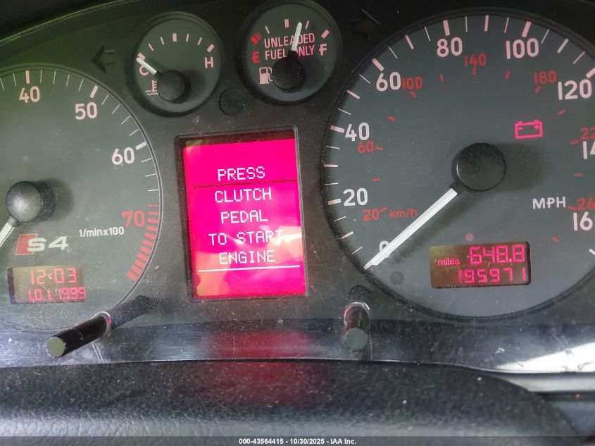 2001 Audi S4 2.7T VIN: WAURD68D71A142330 Lot: 43564415