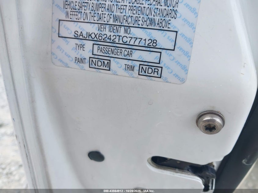 1996 Jaguar Vandenplas VIN: SAJKX6242TC777128 Lot: 43564912